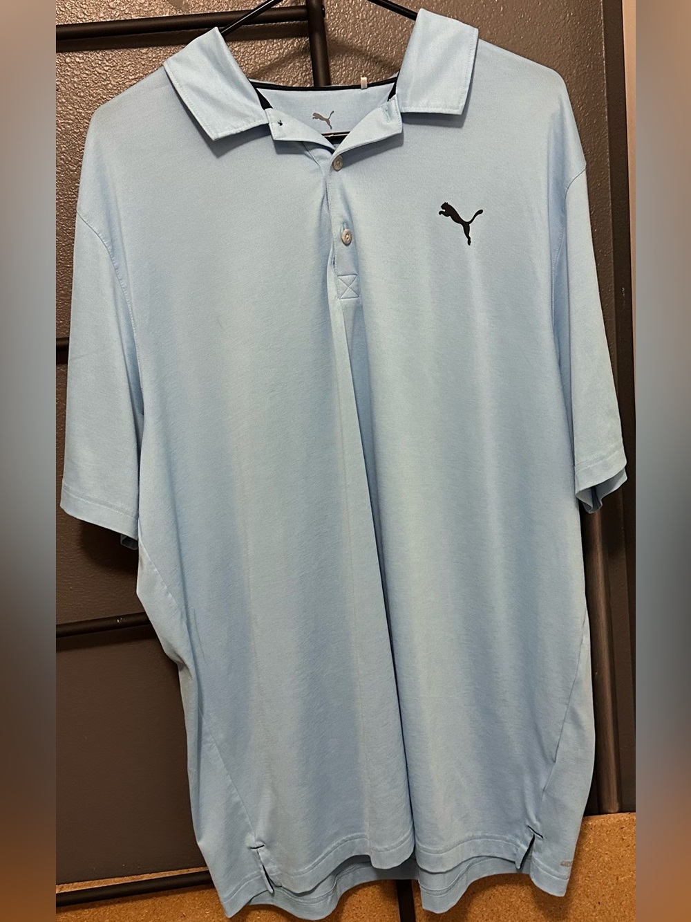 Puma Men’s Pale Blue Polo with Black Logo